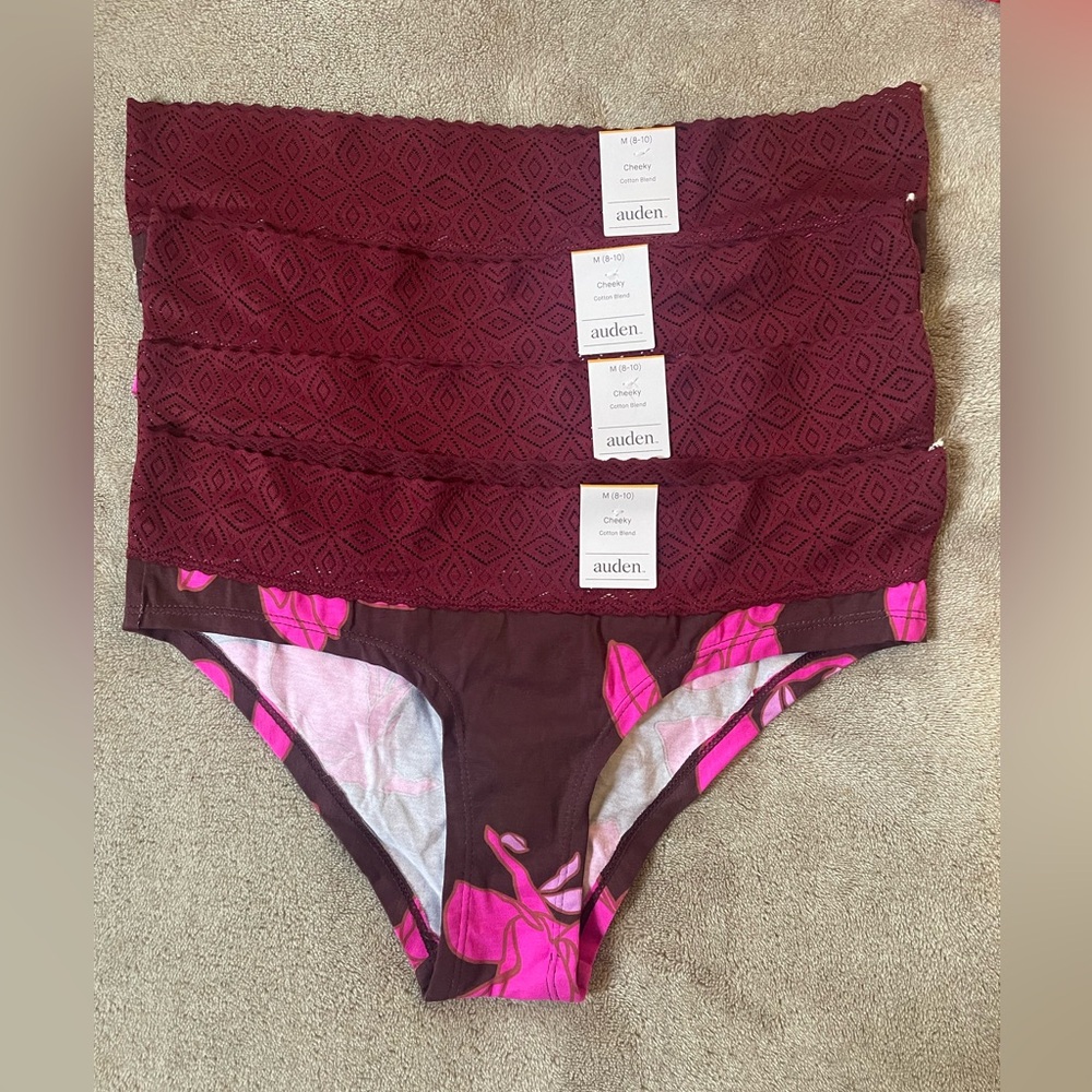 Auden Women's Cheeky Cotton Blend Lot Of 4 size M